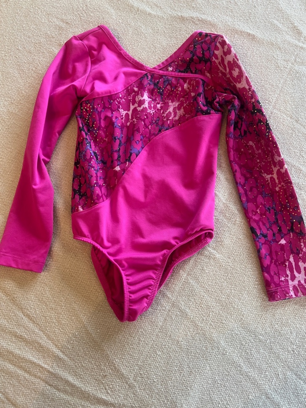 Danskin Now Gymnastics Leotard Size 4/5 XS Pink Purple Black Stars Set of 3 - Picture 3 of 6
